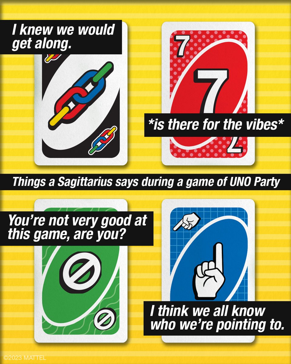 When there's a Sagittarius around, you know it's gonna be a party. Especially an UNO Party. ♐️