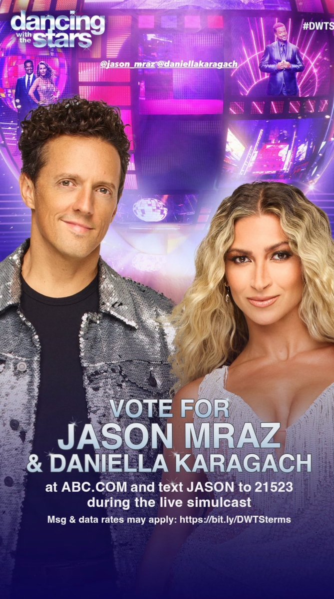 hernamesrachel's tweet photo. #DWTS voting is OPEN NOW and closes after the last competitive performance of the night. 

🪩 Text JASON to 21523 (up to 10x) 

 🪩 Vote online at https://t.co/iJv9etw7Ys (up to 10x) https://t.co/l5YF8S0SNI