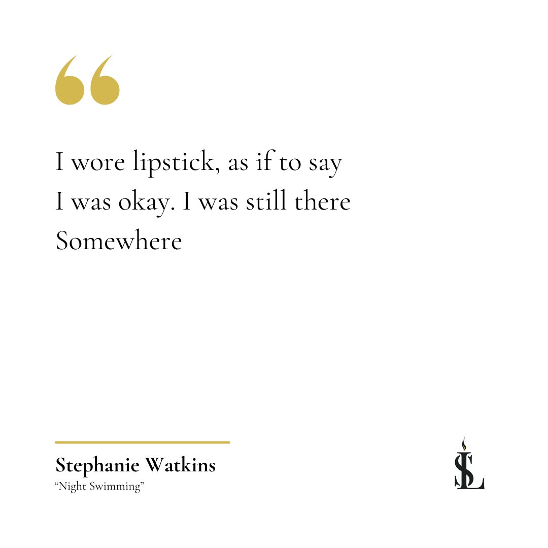 Here’s a glimpse of Stephanie Watkins' poem "Night Swimming" featured in our first issue. Click the link below to read more!
lastsyllablelit.com/issue-i