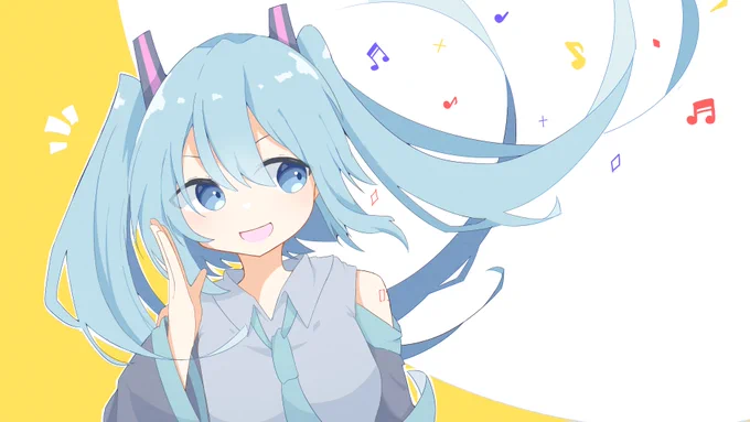 ピアプクロウですホー!今日もピアプロに投稿された作品を紹介していくホー☆るすとさんのミクさん!カラフルな音符がふわふわっと飛んでいくのを楽しそうに見る姿がキュートだホー(*'ω`*)【】 #piapro #初音ミク 