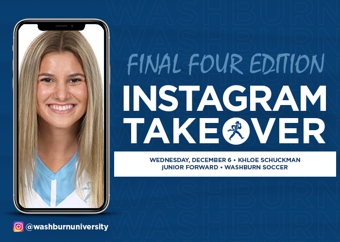 The <a href="/ichabodwsoc/">Washburn Soccer</a> team is taking over our Instagram account tomorrow! Follow along throughout the day on our Instagram Story as junior forward Khloe Schuckman shows you behind the scenes at the Final Four!

#GoBods #Washburn #d2soc #ncaatournament #finalfour