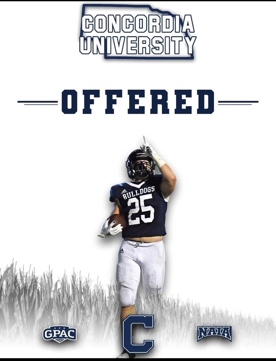 I am blessed to have received an offer from Concordia University! <a href="/LauneTrent/">Trent Laune</a> <a href="/CUNEFootball/">CUNE Football</a> <a href="/OmahaBurkeFB/">Burke Bulldog Football</a> <a href="/CoachJP_Burke/">James Patterson</a>