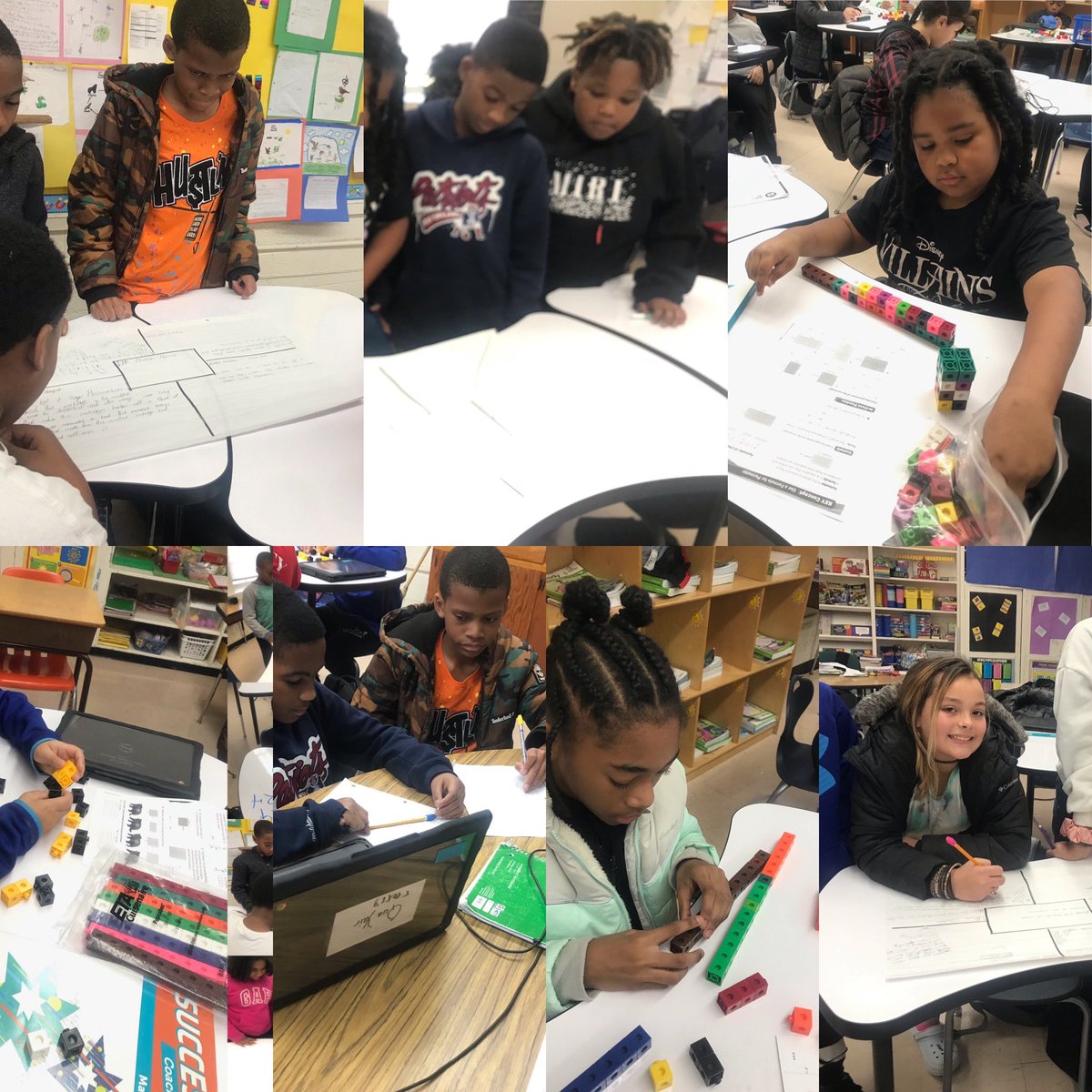 New Hope 5 th grade working in Science group and working with in Math with manipulatives.