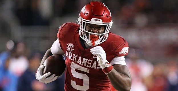 GrantBaker34's tweet photo. Raheim 'Rocket' Sanders plans to enter transfer portal. (FREE): #Arkansas #Razorbacks #WPS https://t.co/0WGfemdPEV https://t.co/y94kmXzr43