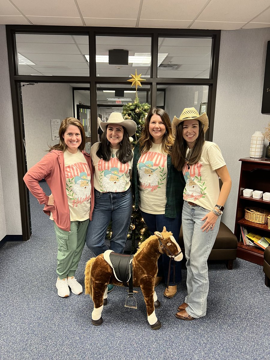 MsNelsonAP's tweet image. We love a good theme day in the office- especially when it involves cowboy boots and matching tees! #allenisd #nortonelementary