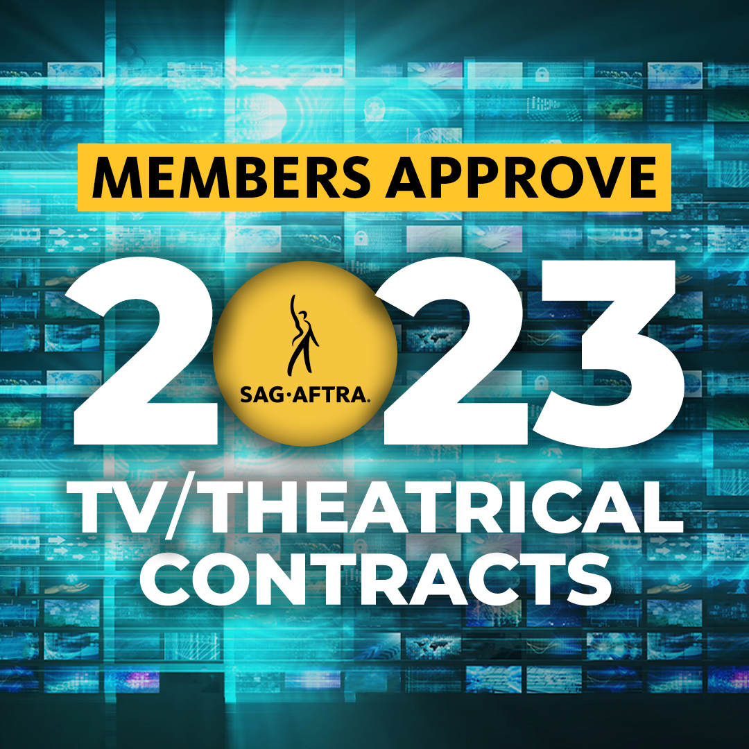 🧵Dear #SagAftraMembers: Today we close out one of the most important chapters in recent entertainment industry history. The 2023 TV/Theatrical Contracts have officially been ratified by SAG-AFTRA members by a vote of 78.33% to 21.67% with a turnout of 38.15%. (1/8)