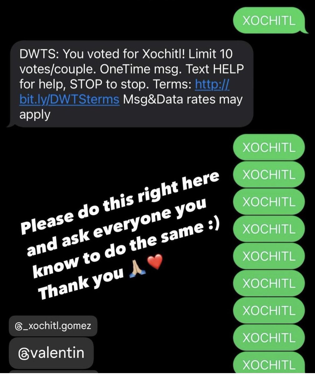 DWTS is on - PLEASE vote - every vote counts!!! 

#DWTSFinale #DWTS  #XochitlandVal #TeamXV