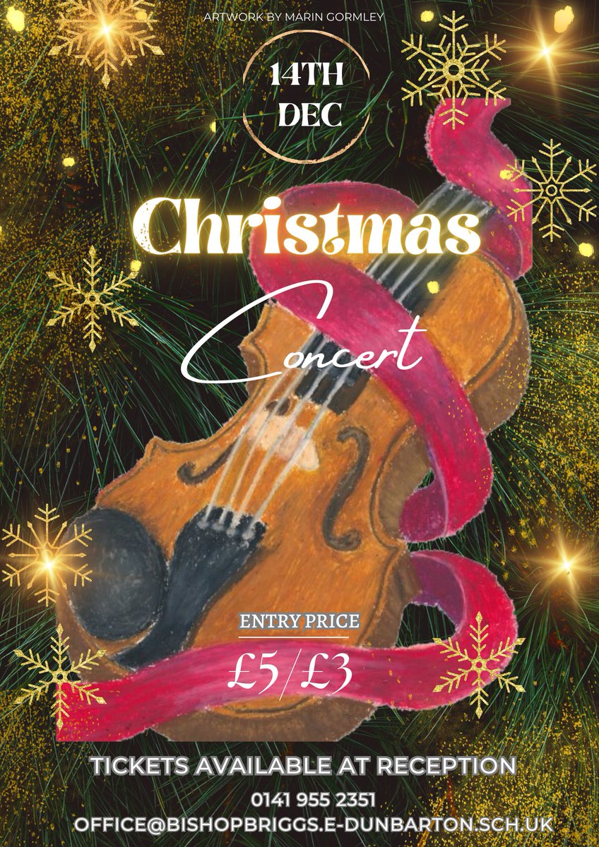 Our pupils are beyond excited to welcome you to our annual Christmas Concert at 7pm on Thursday 14th December!  Tickets £5/£3 available from Reception.  Always a sell-out show so get your tickets fast!  🎄⛄🎁❄️🎄