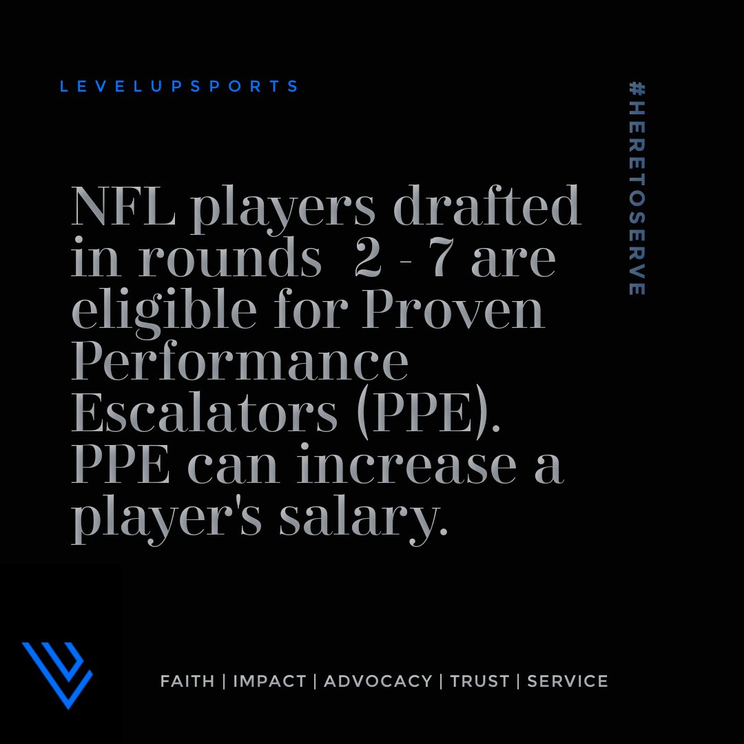 Levelup_Seg's tweet image. Players must meet specific requirements to receive PPE. We are here to advise you on the requirements specified in the NFL CBA. #NFLDraft #RookieContracts #NFLDraftPicks #RookieDeals #NFLFutureStars #RookieSeason #NFLProspects #RookieSalary #SportsAgency #KnowledgeisKey