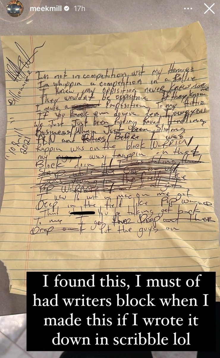 HouseofColors_'s tweet photo. Meek Mill shows off the rough draft of his lyrics for #BlueNotes2 that features Lil Uzi Vert. “Blue Notes 2” would be featured on Meek Mill’s last album, ‘Expensive Pain’. #HouseofColors #MeekMill #LilUziVert #ExpensivePain
(📹: @KidArtNYC) @LILUZIVERT
(📸: @MeekMill) https://t.co/tuYbiZSUFR