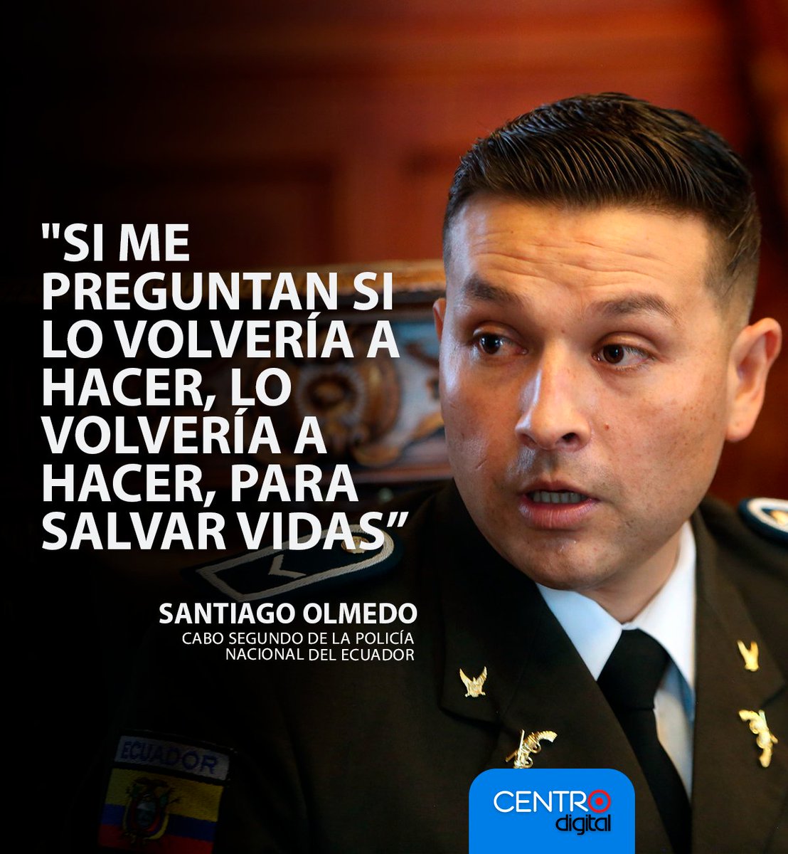 radiocentroec's tweet photo. #ATENCIÓN | El cabo de la Policía Nacional, Santiago Olmedo, está a la espera de una decisión sobre su sentencia de 13 años de cárcel.

La audiencia de casación en la Corte Nacional de Justicia fue suspendida una vez más. La condena, relacionada con un incidente en el que intervino para detener el asalto a un adolescente de 15 años, ha sido confirmada por dos tribunales menores.

La Fiscalía argumenta que Olmedo se extralimitó en el uso de la fuerza, mientras que la Policía Nacional sostienen que actuó conforme a la normativa legal para salvar una vida.