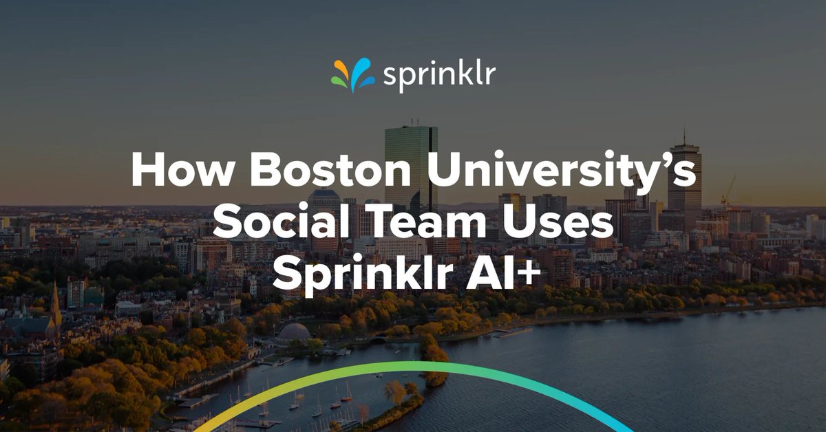 prithsuren's tweet photo. From creating social media captions to building listening queries, Boston University's Director of Social Media highlights the top @Sprinklr AI+ features that help him and his team be more efficient ✨ https://t.co/PYfgXyCMdp

#UnifiedCXM https://t.co/1Qv94WaOen
