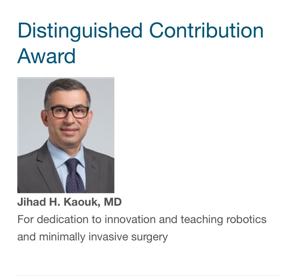 Congrats @drjkaouk on the #AUA2024 distinguished award. An amazing mentor, friend and lifelong student of innovation. Hearty wishes to all the winners and great leaders pushing urology forward. @CleClinicUro auanet.org/about-us/aua-g…