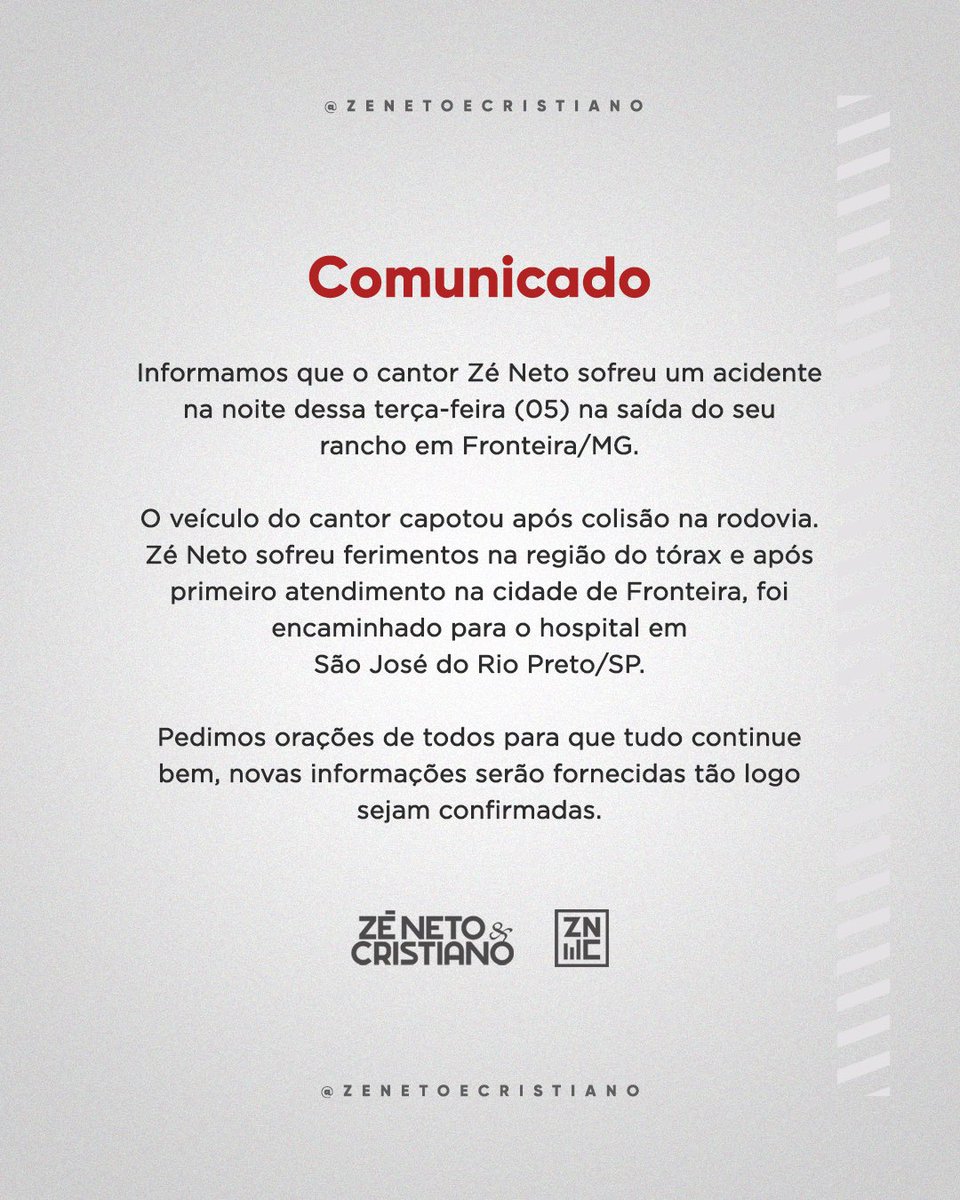ZNC_Oficial's tweet photo. Comunicado! https://t.co/NwXfPdVltc