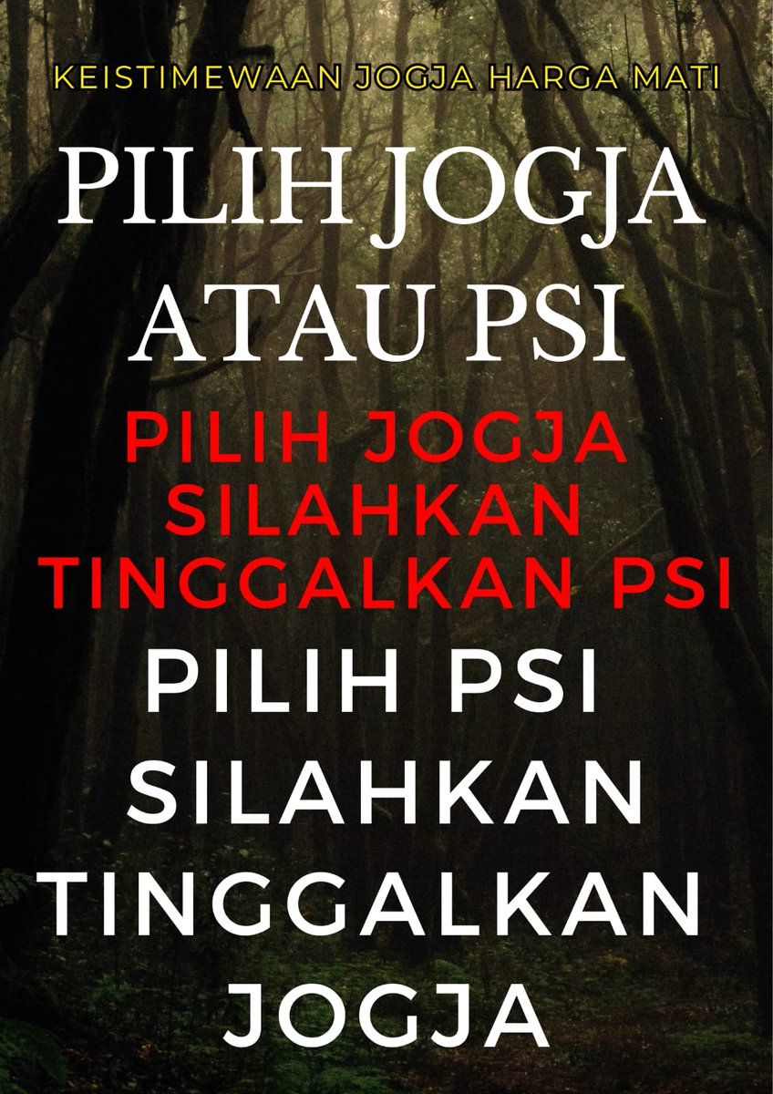 SBY jaman msh jd presiden aja kami lawan saat mengusik keistimewaan DIY apalagi cm partai gurem.
Warga Jogja silahkan pilih...
Keistimewaan Jogja Harga Mati