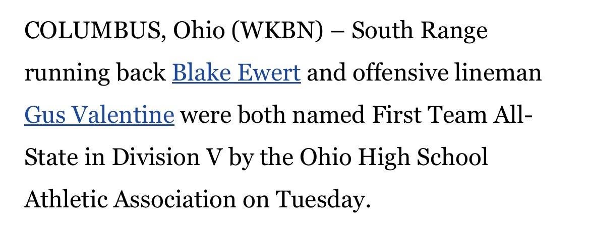 BlakeEwert26's tweet photo. Honored to be named 1st Team All State RB🙏🏼 https://t.co/S69VyQwB4f