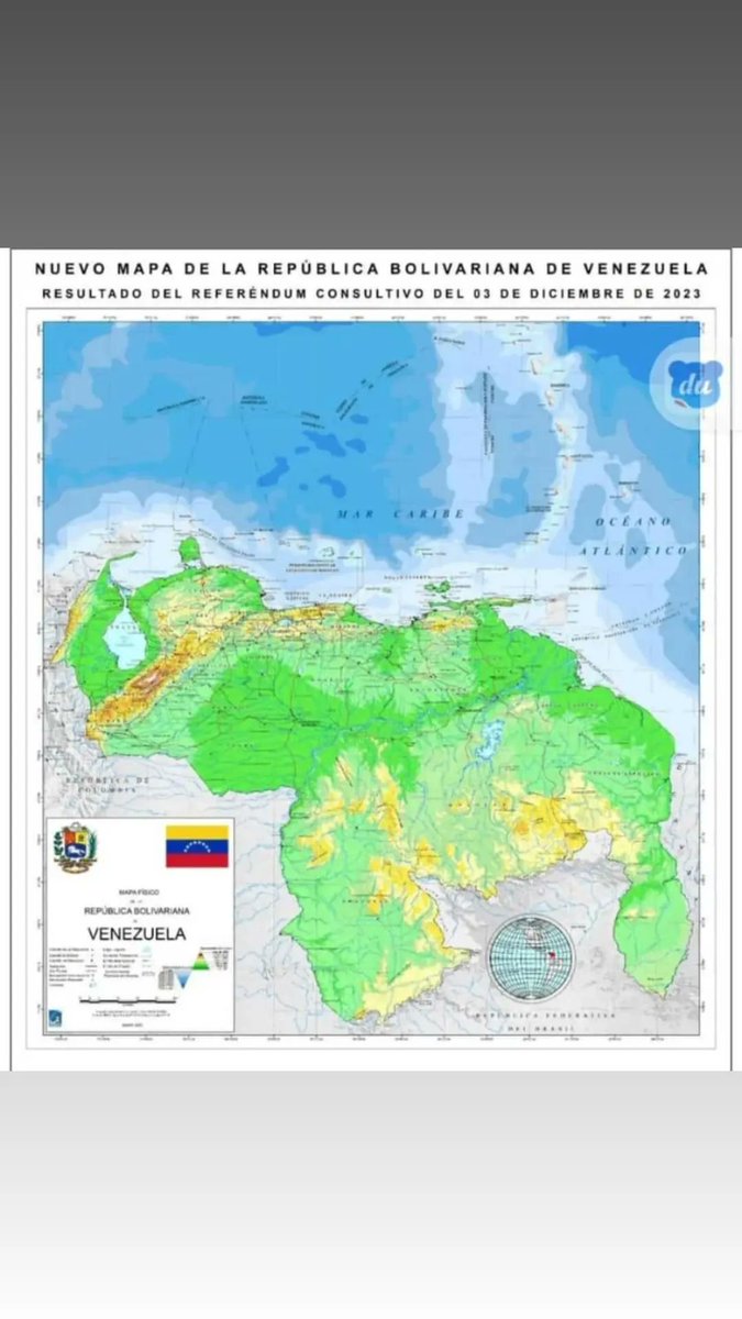 ORMenegrande's tweet photo. ¡El Esequibo es nuestro! una victoria que fue el resultado de la unión, es parte de nuestra identidad y patrimonio, debemos protegerlo con pasión y determinación.
#NuevoMapadeVenezuela
#elesequiboesdevenezuela #mapadevenezuela
@NicolasMaduro
@CeballosIchaso1
@g_aguana https://t.co/zrVrsza9Id