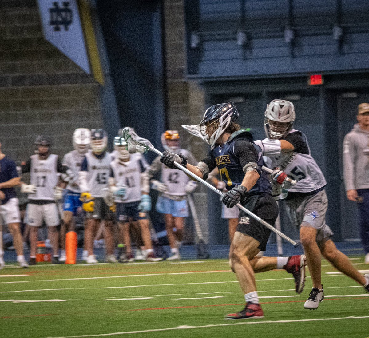 It was an honor to be invited to Notre Dame’s prospect day. Big thank you to the ND coaches and players!! #GoIrish  <a href="/RoughridersPA/">True Roughriders</a> <a href="/WCRustinLax/">Rustin Lacrosse</a> <a href="/RustinStrength/">Coach Hoffman</a>
