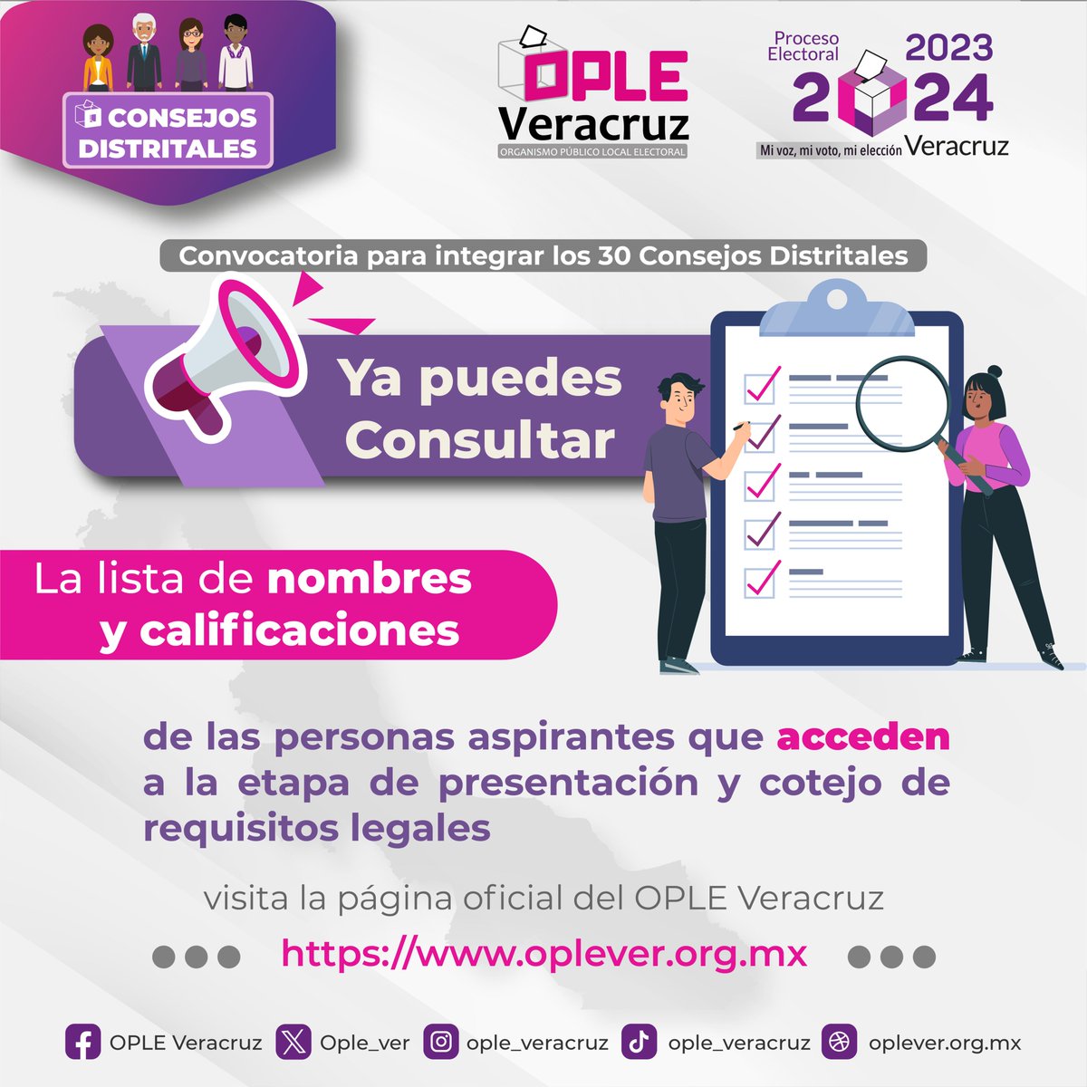 📢Ya puedes consultar los resultados del examen de conocimientos 📝para la integración de los 30 Consejos Distritales para el Proceso Electoral Local Ordinario 2023-2024. 

🔍Encuentra aquí, las listas de las y los aspirantes que pasan a la siguiente etapa👇🏼