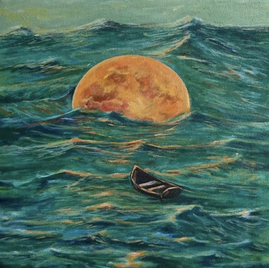 ave22official's tweet photo. Introducing artworks at the "Recreate" #exhibition in
@Spatial_io 

Demi Bulan (By The Moon) 
by
Sjafril
and
#KandinskyAI 

The exhibition is open by December 9 at https://t.co/9j13qKpCGc