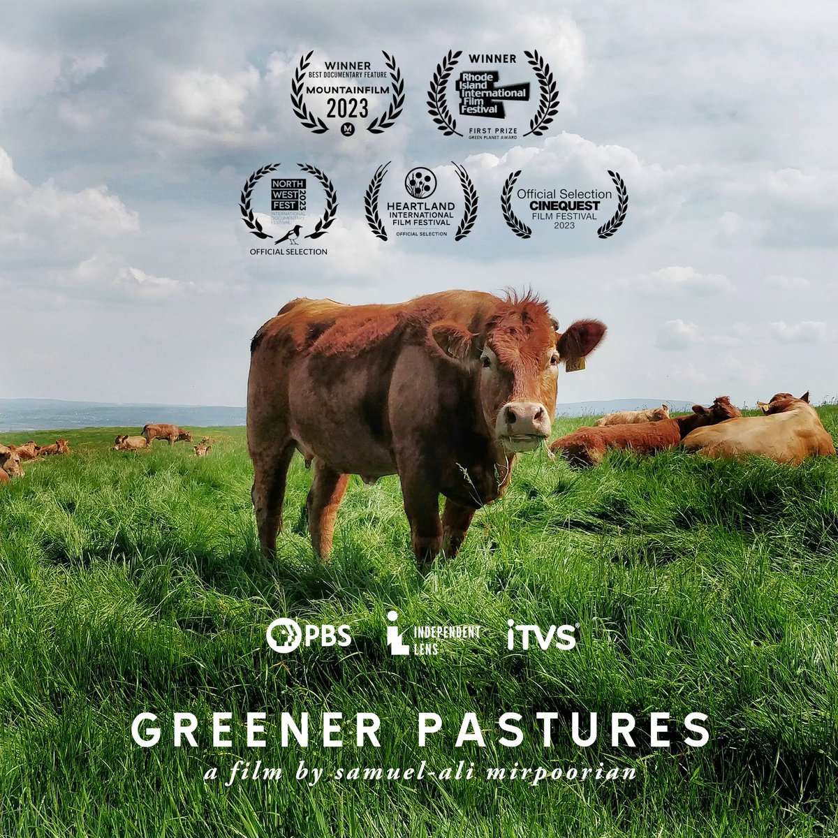 After a five year journey, my debut feature doc, GREENER PASTURES, has been acquired by <a href="/PBS/">PBS</a>’ <a href="/IndependentLens/">Independent Lens</a> and will have its national television premiere on March 25th, 2024! 😊
