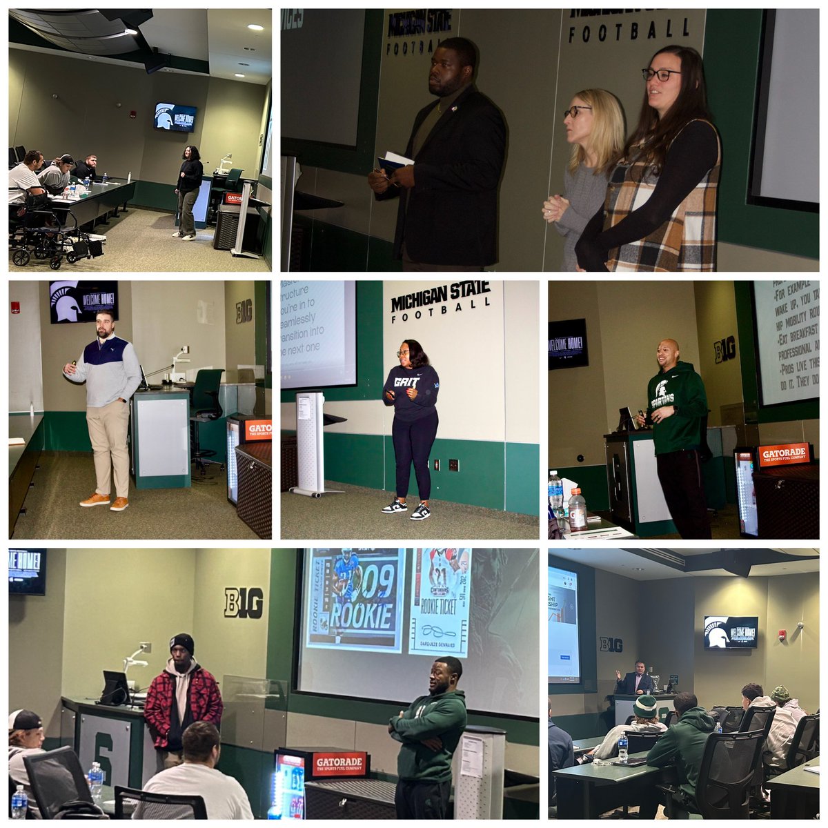 MotownKurtis's tweet photo. Such a great example of Spartan Dawg For Life…

Octavis Long, Otis Wiley, Ashton Henderson, Darqueze Dennard, Rocco Cironi, Chris Frey Jr, Keith Nichol, Lorenzo Guess, and Eric Andino… Along with Dr. Molly McQueary, Bert Zazavedjian, Angela Montie, Bri Wojciakowski, Darvin Taylor II, and Jessica Gray from the Detroit Lions have spent the last few days pouring into our upperclassmen football players to help them chase their dreams of becoming a pro in football or the traditional work force. 

We are beyond lucky that so many of our most accomplished Spartans have become GREAT men with a desire to impact others.

Go Green!