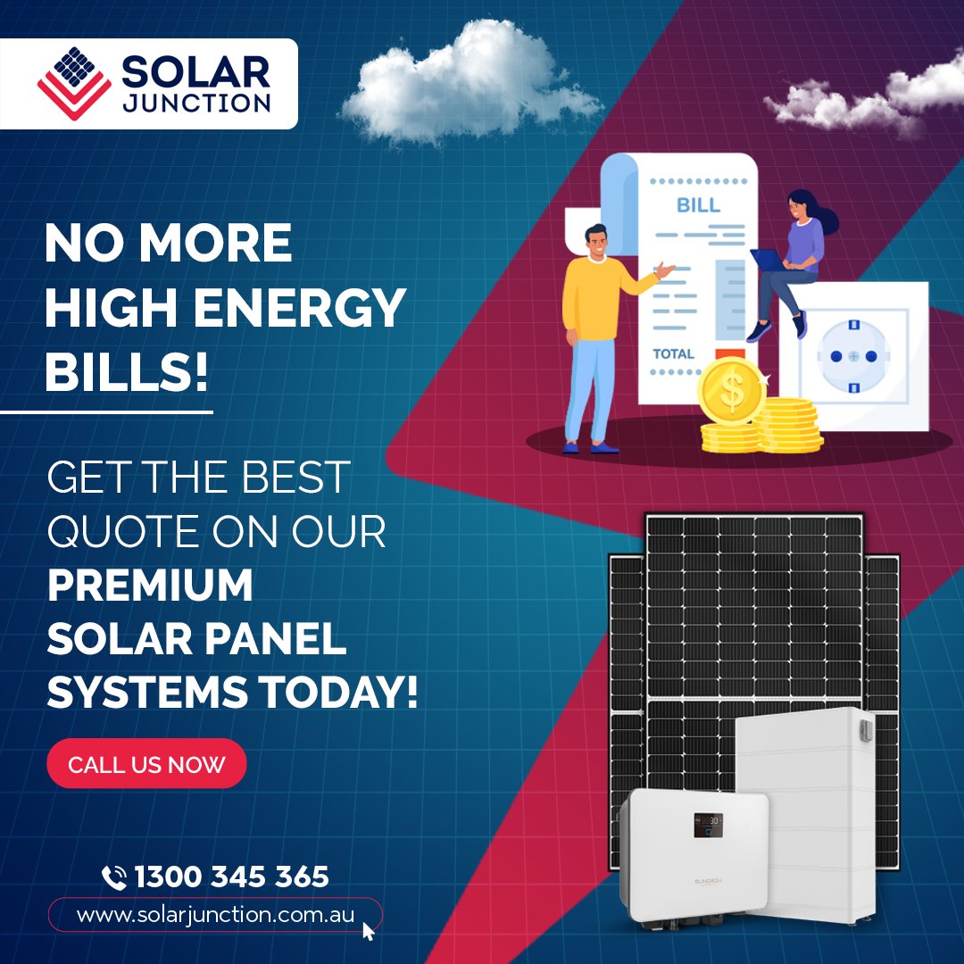 solarjunctionau's tweet image. High energy bills? 😨

No need to worry 😀

We at Solar Junction provide the best and premium solar panel system packages that meet your home energy needs.

💻 Visit us: solarjunction.com.au

#solarjunction #solarpackages #solarpanelpackages #residentialsolarsystem
