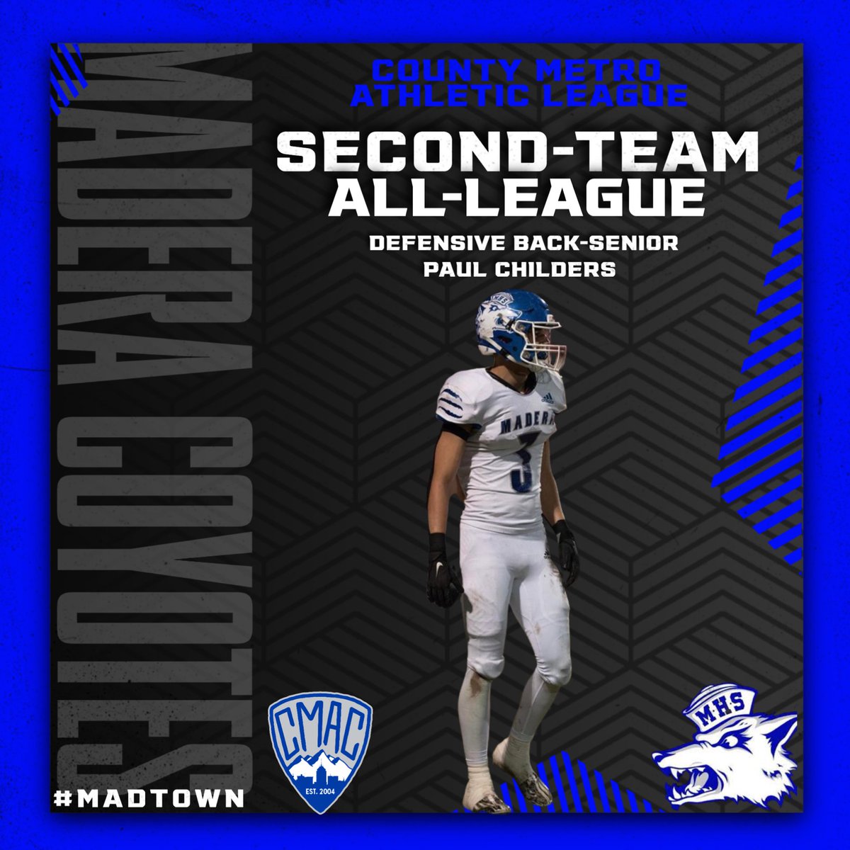 The Coyotes had 5 players selected to 2nd Team All League honors Chris Alvarez, Joel Arellano, Andrew Galvan,Paul Childers, and Izaak Lopez!! #MADTOWN!!