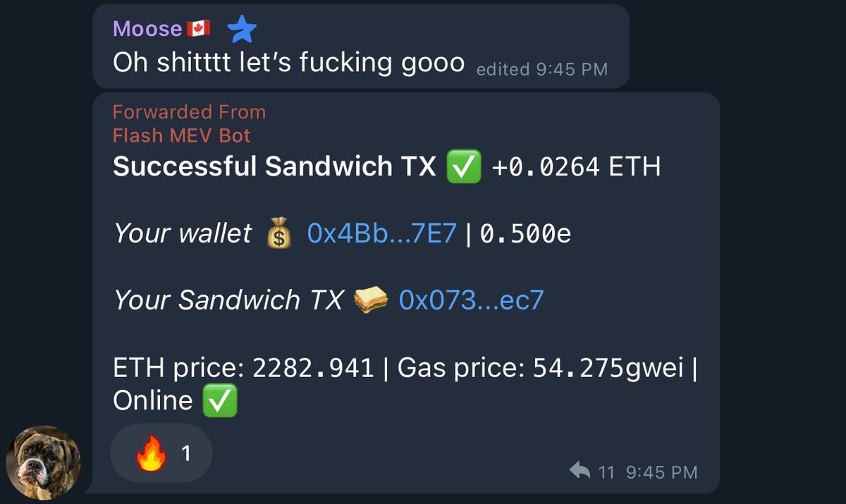 FlashMev_eth's tweet photo. Our first community member sandwich TX!

0.31e buy,
0.026e in profit.

Exciting times ahead!

Check the TX below.

https://t.co/BPUPAq9Szk https://t.co/hRssYLyRlY