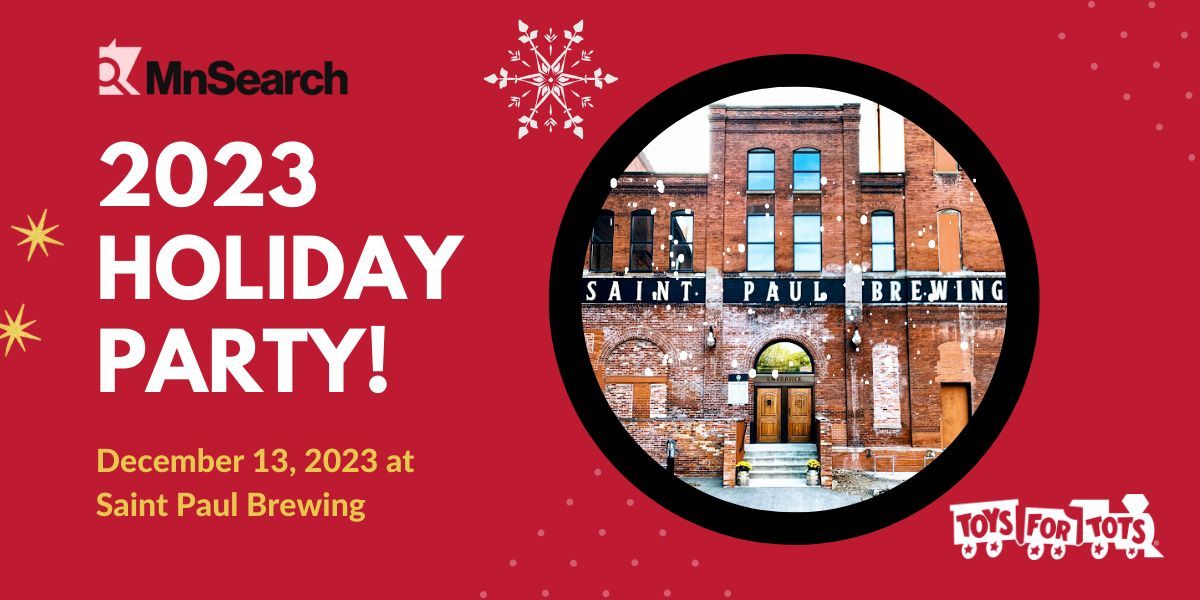 At Saint Paul Brewing, on a cold Wednesday night, December 13th will be festive and bright! 

From 6 to 9, we'll gather &amp; mingle, for our 11th holiday bash, where joy has a jingle!

You're invited! RSVP at bit.ly/46GlXcF #mnsearch