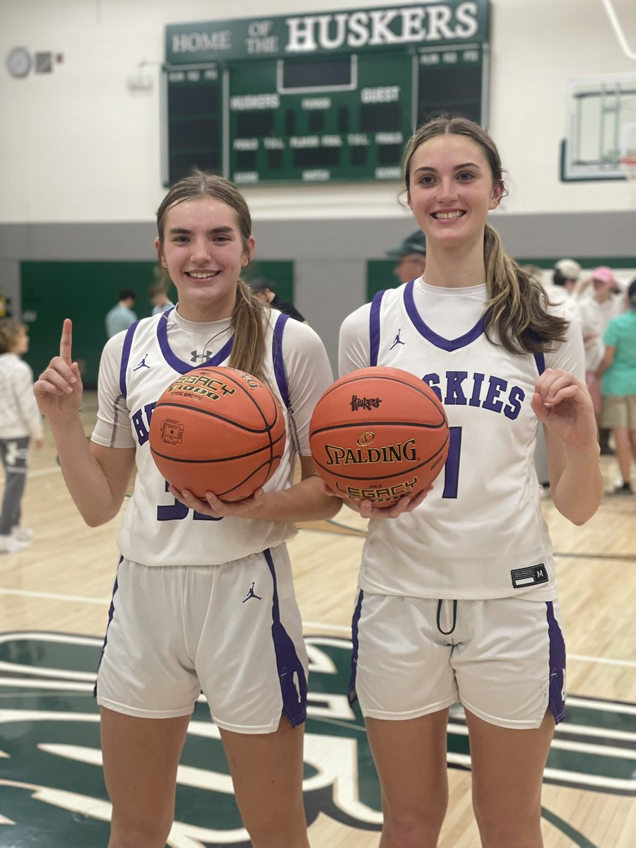 Congratulations to BOTH @AlyssaSand24 AND @gerads_kylan on scoring your 1,000 points tonight! What a fun experience to have both score their 1000 in the same half!!! A great team win to boot …it’s great to be a Huskie #purplepride