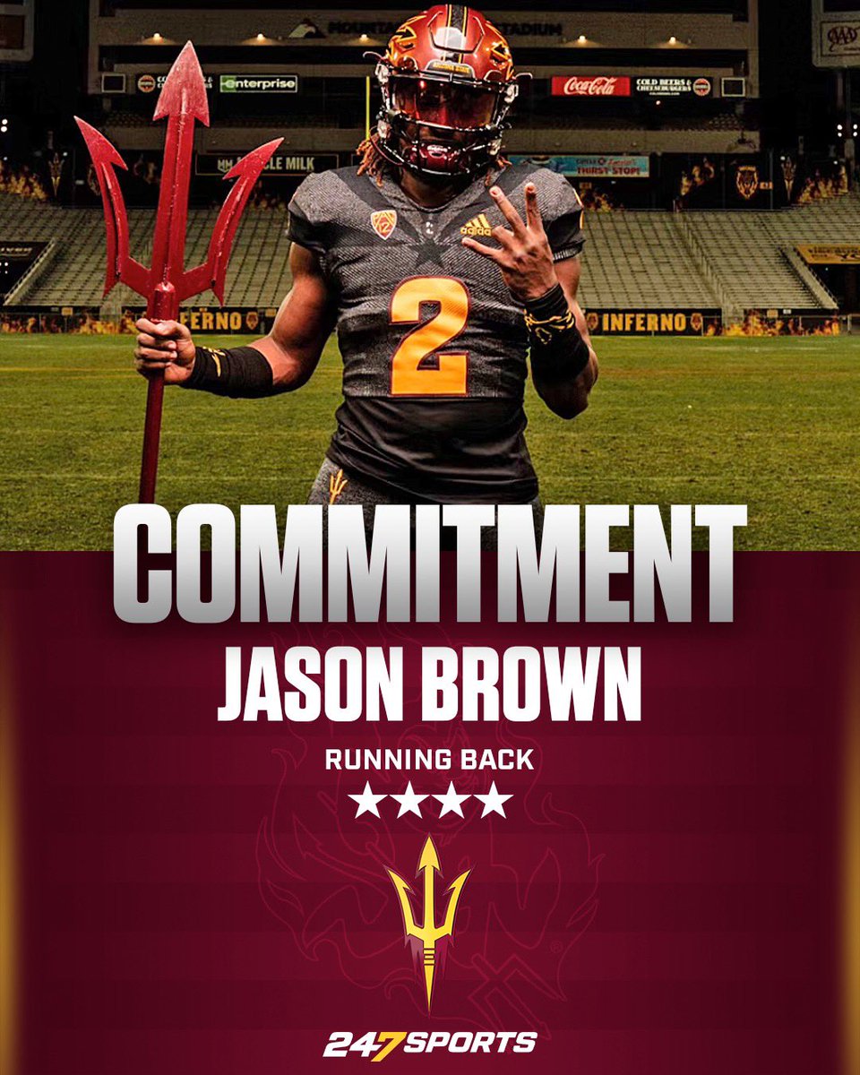 BrandonHuffman's tweet image. BREAKING: Seattle (Wash.) O&apos;Dea four-star running back Jason Brown has just announced his commitment to Arizona State and he breaks down why he picked the Sun Devils 247sports.com/college/arizon…