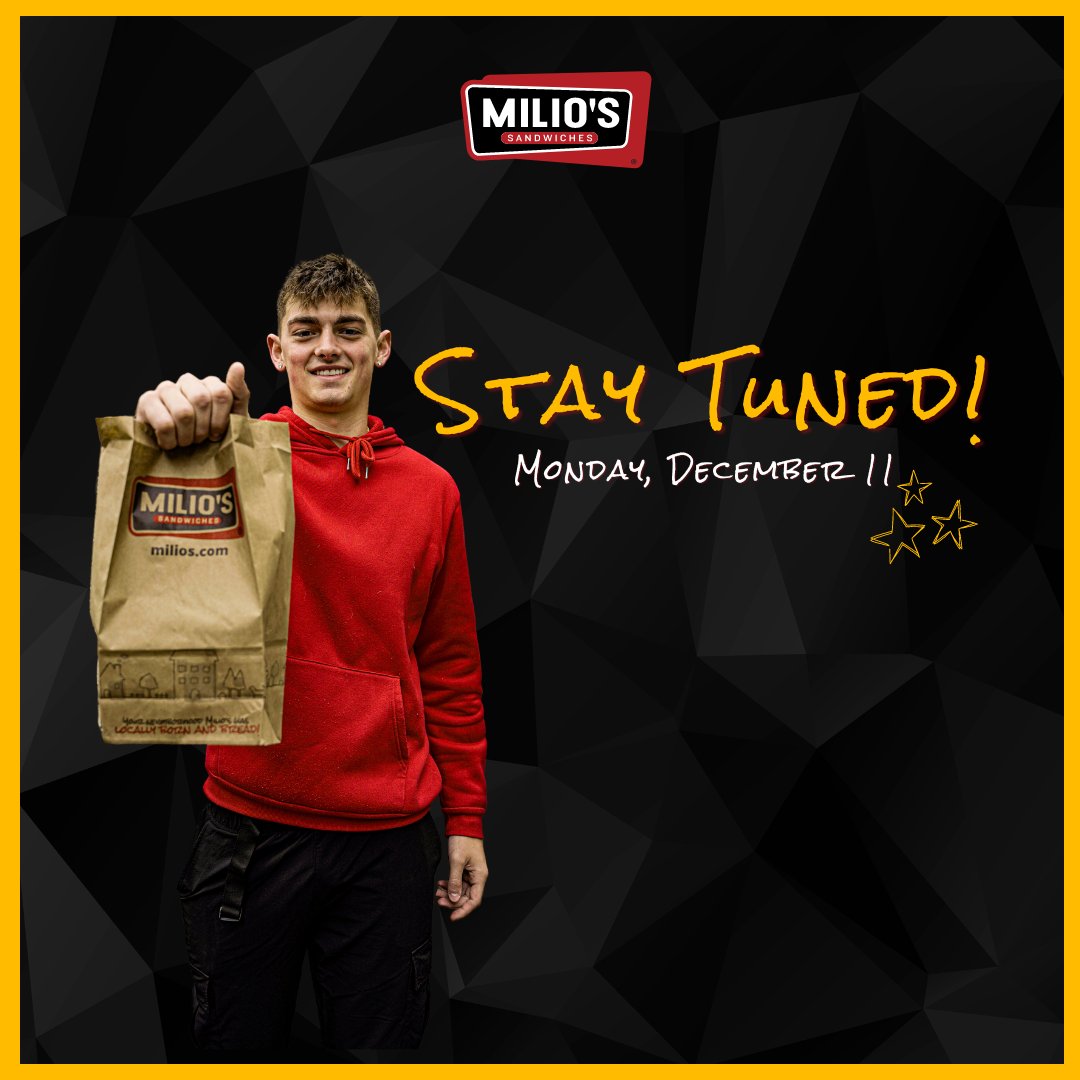 Milio's Sandwiches (@miliossandwich) on Twitter photo Watch your feed on Monday for details on Wisconsin Badger <a href="/CEssegian/">Connor Essegian</a> 's special meal deal! π Watch your feed on Monday for details on Wisconsin Badger <a href="/CEssegian/">Connor Essegian</a> 's special meal deal! π