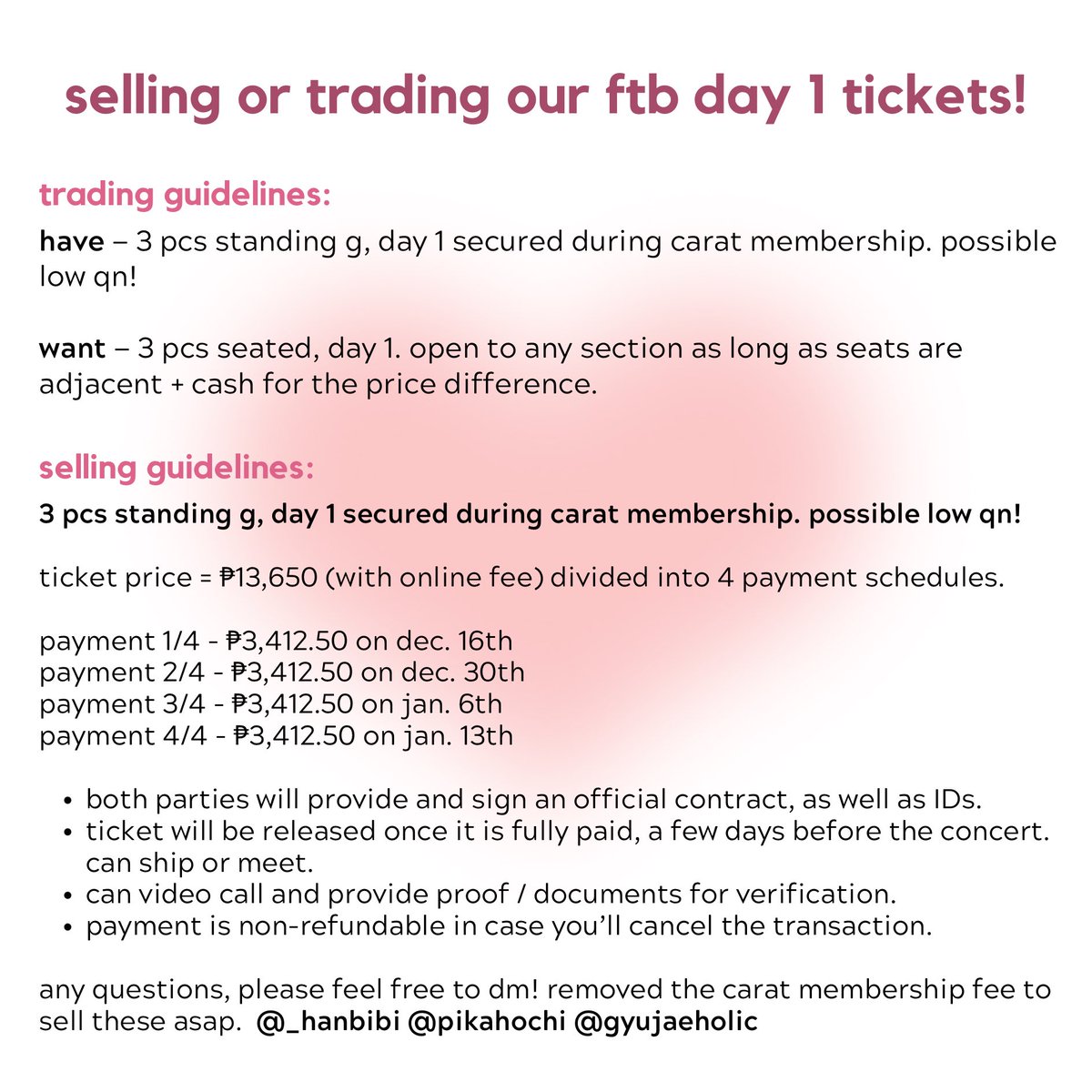 scwwlocket's tweet photo. wtt lft wtb lfs — seventeen svt follow tour bulacan philippine ph sports stadium 𖤐

selling: 3 pcs standing g • day 1 carat presale • open for installment!

if trade, want: 3 pcs seated, day 1, adjacent &amp; any section.

photo for more info, dm if you have any qs. thanks! ♡ https://t.co/TCcRHgbFam