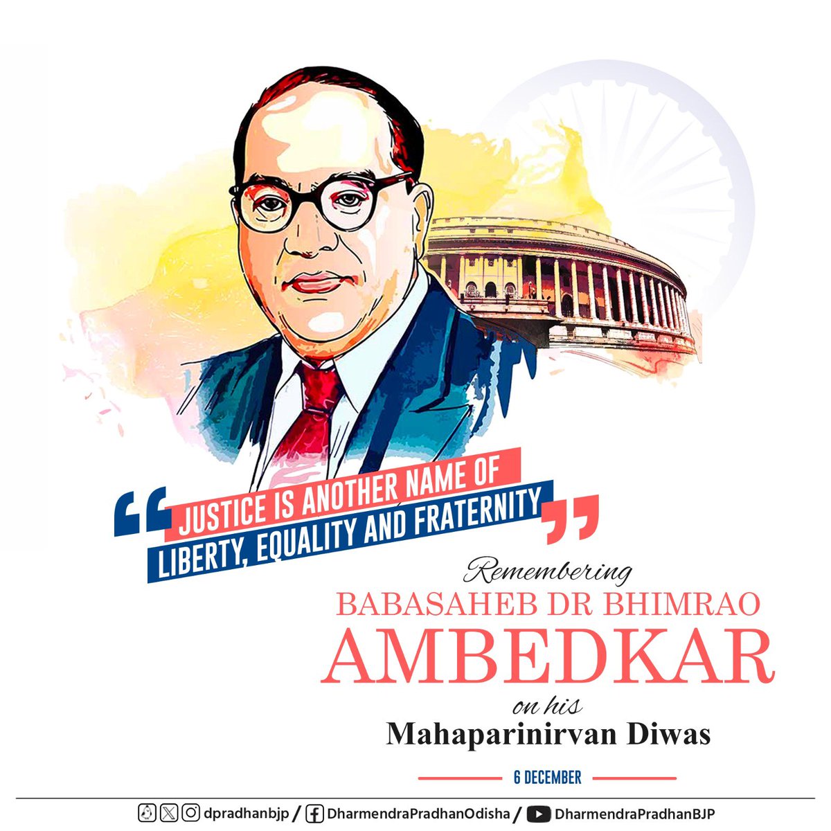 Bow to Babasaheb Dr. Bhimrao Ambedkar on his Mahaparinirvan Diwas. 

Babasaheb’s life was dedicated to the empowerment of the deprived, exploited and vulnerable sections of society. His teachings and values remain an inspiration for us in building a Viksit and inclusive Bharat.…