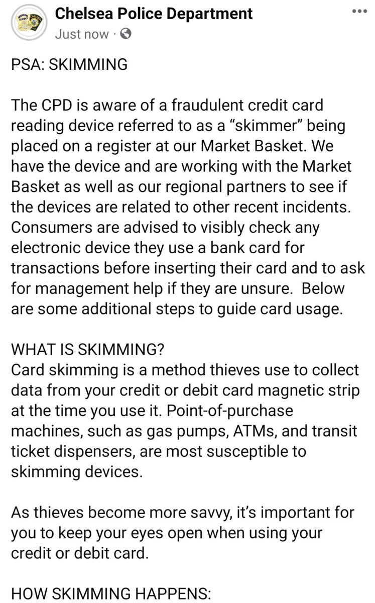 Card skimmer found at another Market Basket, this time in Chelsea