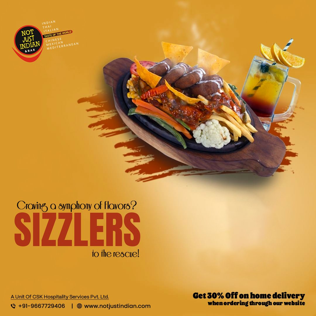 NotJustIndian1's tweet photo. Hot off the grill, straight to your heart. Sizzler love affair!

Visit - https://t.co/H2RMoalJIS

#notjustindian #notjustindianrestaurant #indirapuram #indirapuramrestaurant #TasteTheHeat #SizzleAndSavor #FlavorfulFire #SizzlingExperience #SpicySensation https://t.co/gOQGM1usvX