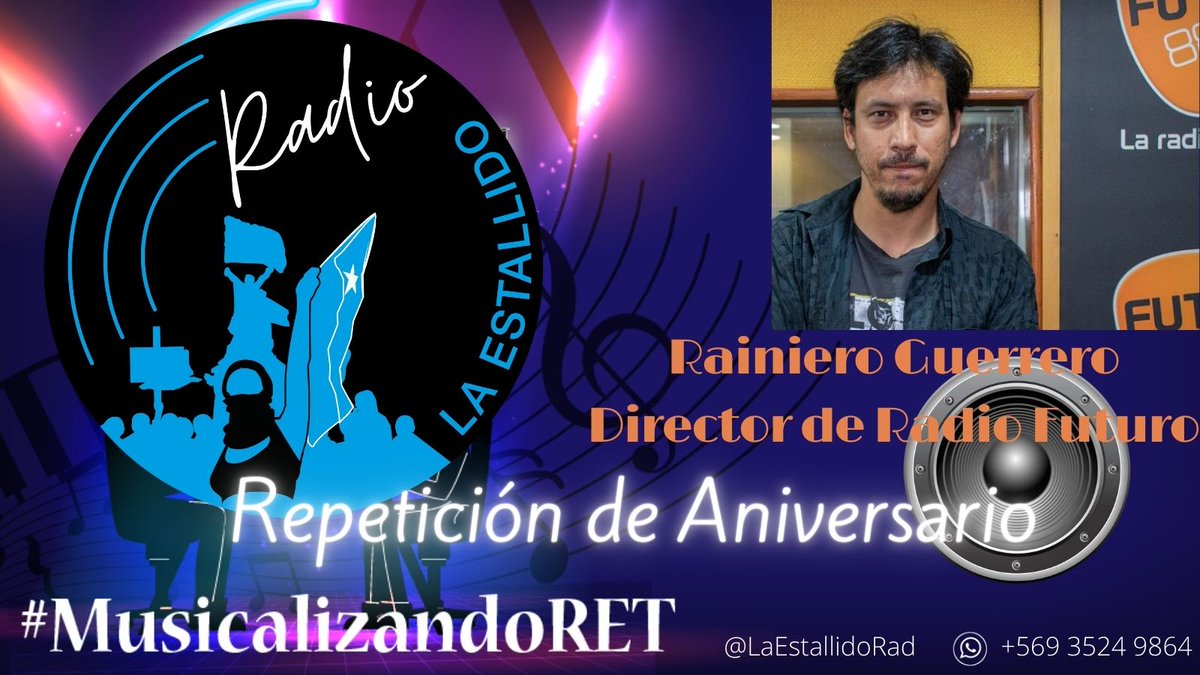 LaEstallidoRad's tweet photo. Hoy volvemos a escuchar otra gran presentación del #MusicalizandoLE.
Por ahí por Julio de 2021, estuvimos con Rainiero Guerrero @RainieroGF y hoy, por nuestro tercer aniversario, lo repetimos para todos ustedes...
Desde las 18:00 hrs. se escucha acá:
https://t.co/GKahFlDUaW https://t.co/87gKUVaPuj