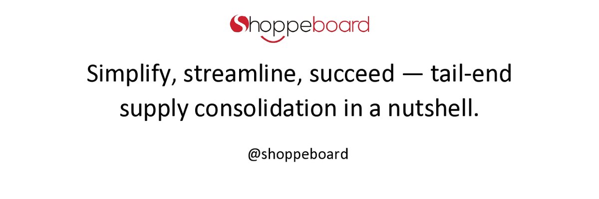 shoppeboard's tweet photo. Simplify, streamline, succeedβtail-end supply consolidation in a nutshell. #SustainableSourcing #StreamlinedProcesses #InnovationPartnerships https://t.co/78DIU84qgs https://t.co/lp4LjNEFV0