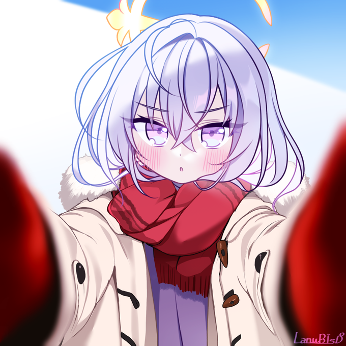 アズサちゃんと流行りのマフラーrkgk #ブルアカ