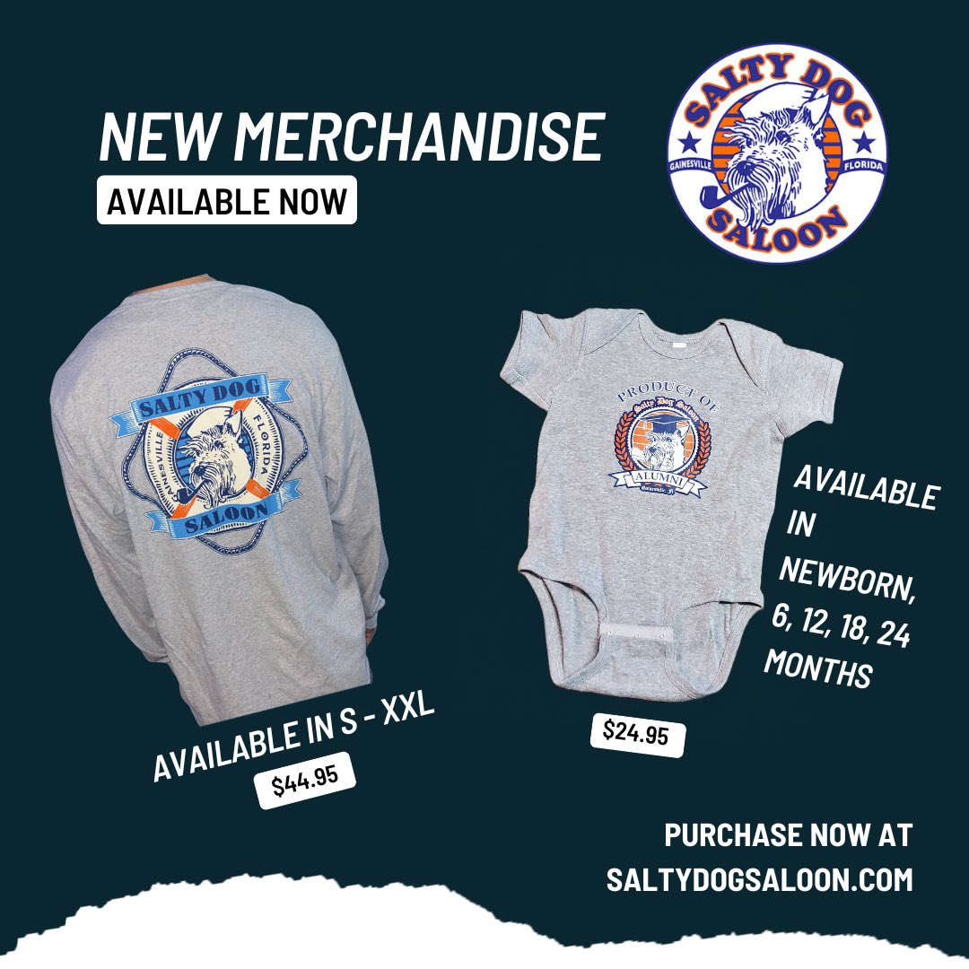 This Holiday season make sure to rep Salty Dog Saloon wherever you are with our new merchandise! Just like all items in our store, these new additions make perfect gifts, especially this Holiday Season! ✨🐕🎄🎅 

Available for purchase at saltydogsaloon.com