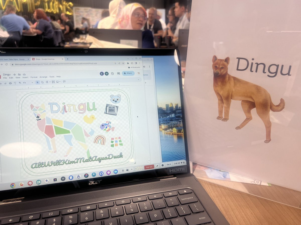 Creating your group table sign challenge! Love any chance to be creative with Google drawings. Even better with the amazing acer chromebook! #GoogleChampions
 #ChromebookChallenge #AcerForEducation #AUChampionsSymposium #googleforeducation