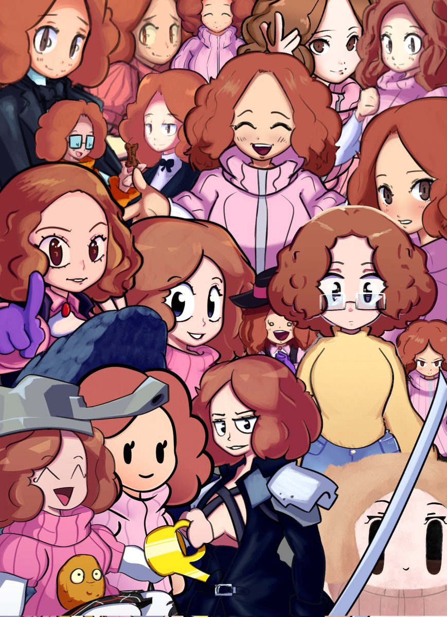 LaloDoesArt's tweet photo. It's Haru's day so here's every time i've drawn her lmao #Persona5 #P5 https://t.co/gcBXFqJ3a4