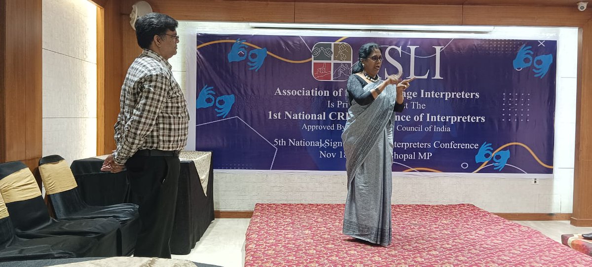 Dr Renuka Rameshan presenting at the 5th National Sign Language Interpreters Conference hosted by ASLI - INDIA #INTERPRETERS #signlanguage