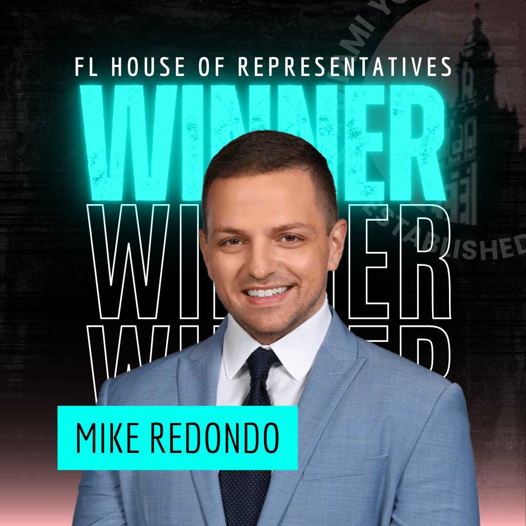 MiamiYRs's tweet photo. 🎉 YR ELECTION VICTORY
Congratulations to Young Republican Mike Redondo, elected State Rep. in District 118!
#MiamiYRs is proud to support Mike as part of our #NextGenGOP program. Our members made thousands of voter contacts to help propel him to victory.
We look forward to working with Mike on issues that are important to YR voters.
@votemikeredondo