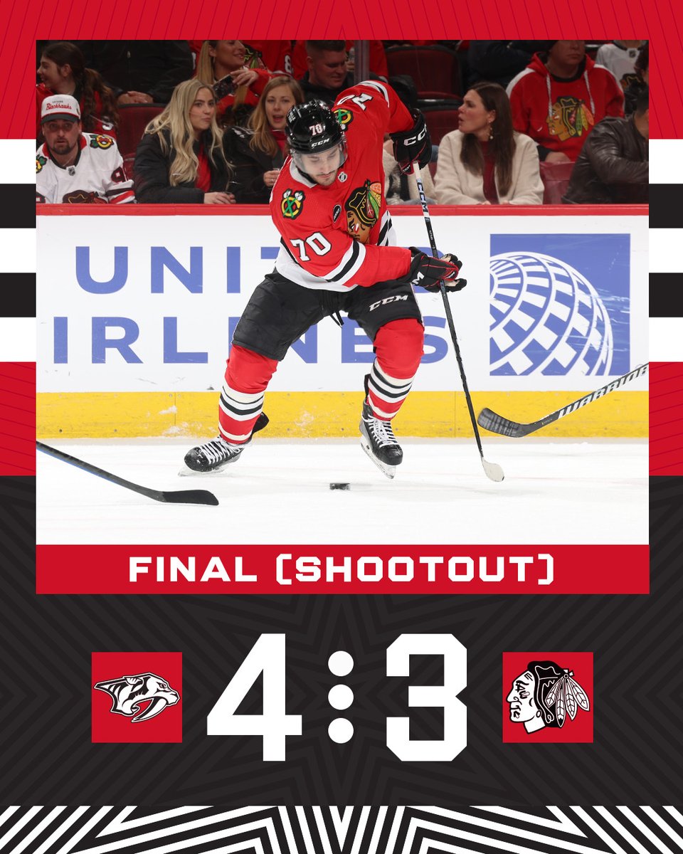 NHLBlackhawks's tweet image. we fall in the shootout