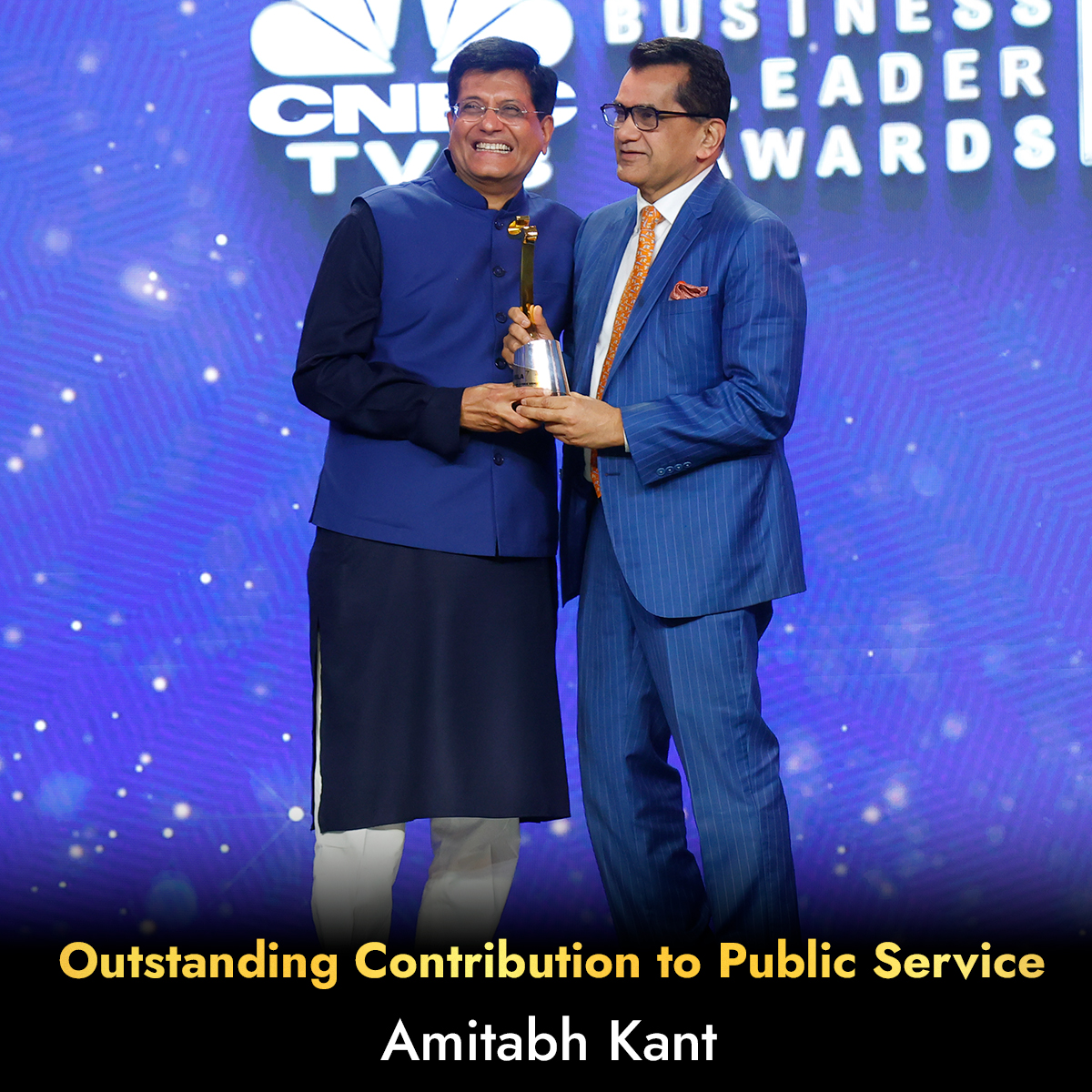 CNBCTV18News's tweet image. .@amitabhk87, the architect of India&apos;s incredible journey, was honoured with the Outstanding Contribution to Public Service award at #IBLA2023. A celebration of his visionary impact in this year&apos;s relentless #PursuitOfExcellence

#IBLA #CNBCTV18IBLA @StanChart