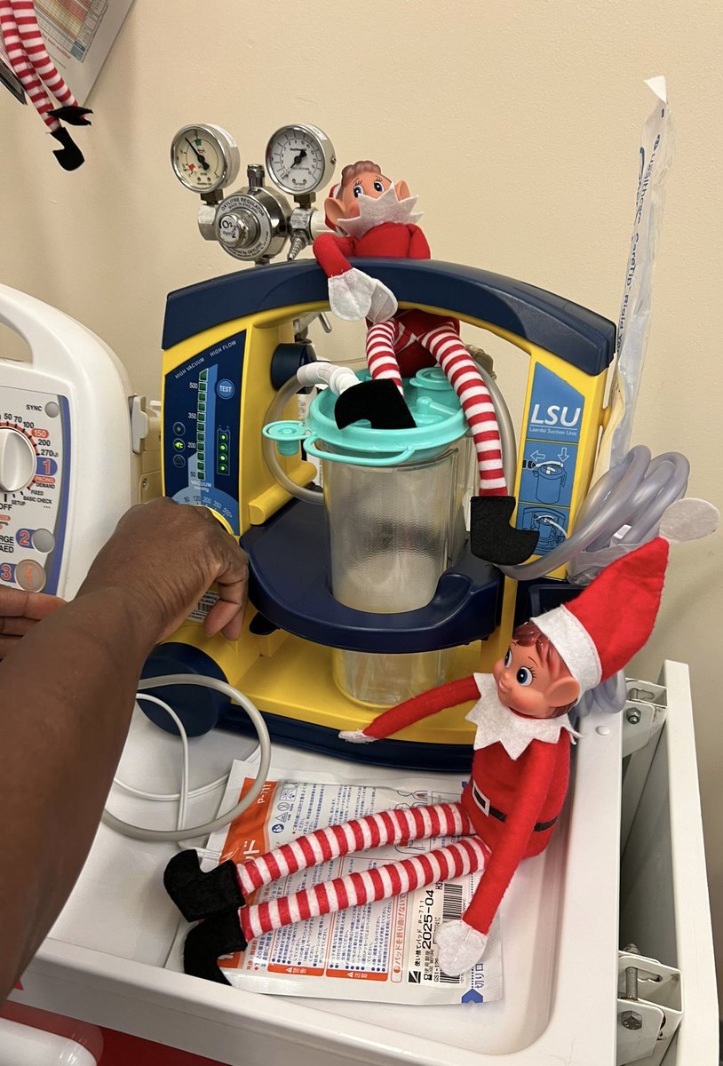 The elves are being very good in helping Staff Nurse Abi to complete the daily resus trolley check!