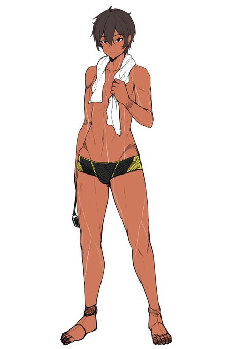 次回作TS前の姿のラフ
日焼け褐色TS娘を描いて気づいてしまった…
日焼けの跡…男の水着で残ってるんじゃない?
女の子になった日数で徐々に変化していって水着の跡が完全に変化した時にはメス堕ちしてそう(淫紋かな?) 