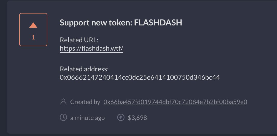 thanhmakes's tweet photo. https://t.co/5L7vL4e7Aj
Vote to have $Flashdash display on Debank
@Flashdashwtf https://t.co/Hbx16fzEkR